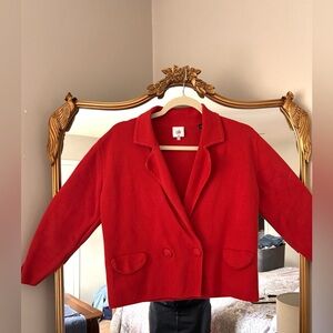 CAbi Vibrant Red Women's Sweater Blazer
